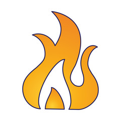 Sticker - Fire flamme symbol blue lines