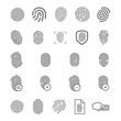 Vector illustration concept of fingerprint logo icon. Black on white background
