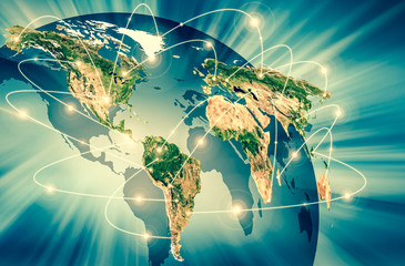 physical world map illustration. elements of this image furnished by nasa