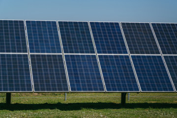  Solar panels closeup, photovoltaics module, renewable energy sourses.