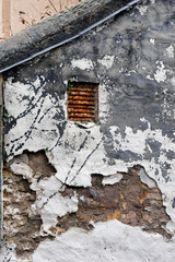 Wall Mural - Deteriorated old wall and air vent, Linton, Devon