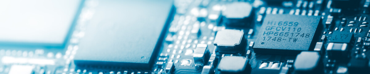 modern circuit board background banner