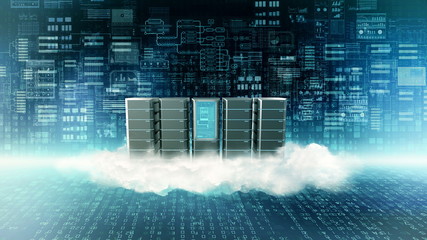 Wall Mural - internet cloud serve concept