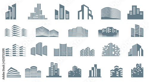 Cuadros en Lienzo Logo template real estate. Clean, modern and elegant style design