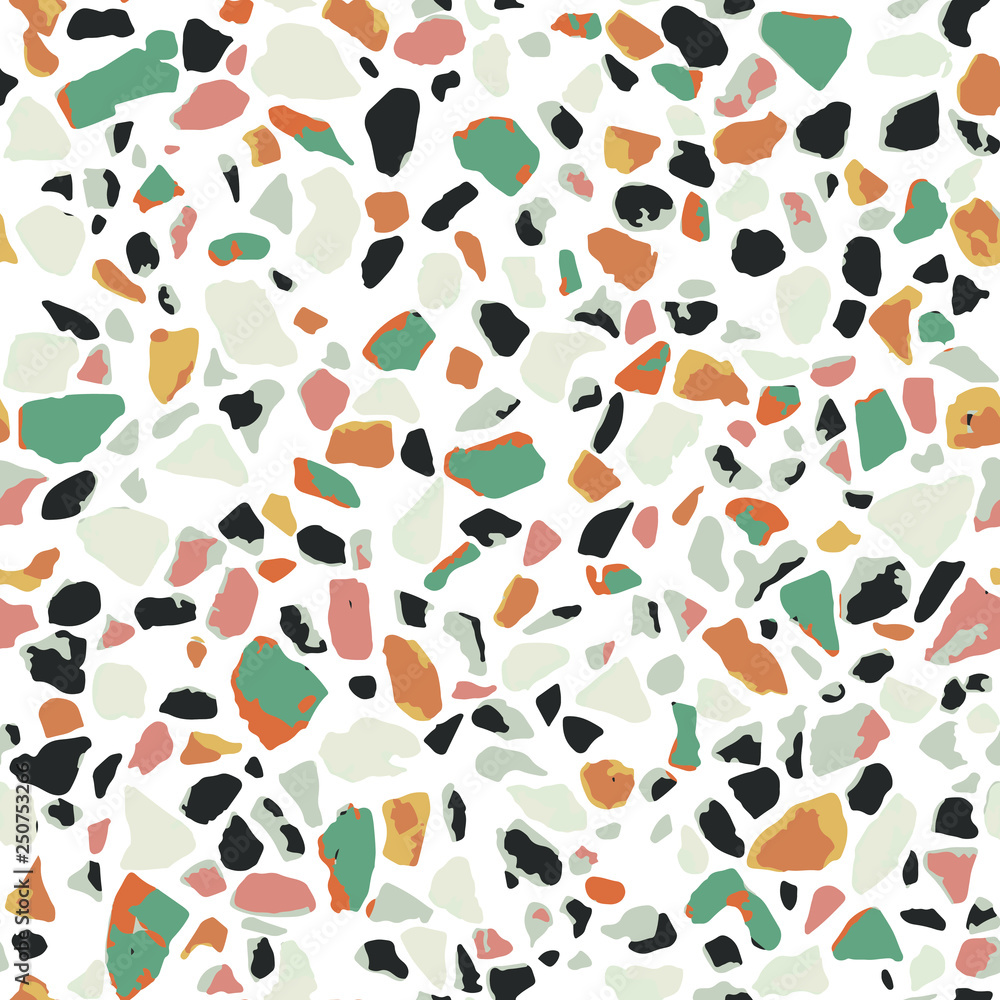 Terrazzo flooring texture, seamless pattern background. Abstract vector ...
