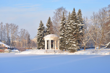 Wall Mural - Winter landscape in park.