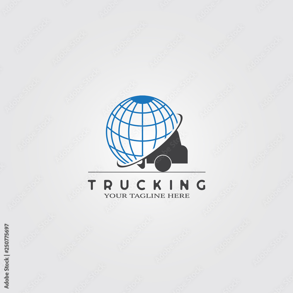 Trucking Transportation Logo or delivery of goods icon- logistics Stock ...