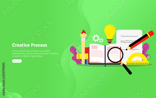 Educational Creative Process Concept And Scientific Illustration