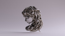 Antique Silver Medusa Bas Relief 3d Illustration 3d Render
