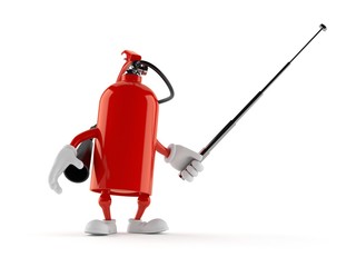 Poster - Fire extinguisher character with pointer stick