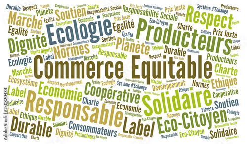 Commerce équitable nuage de mots Poster Mural XXL