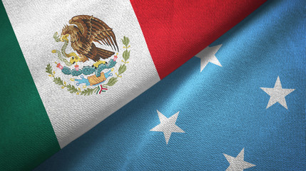 mexico and micronesia two flags textile cloth, fabric texture