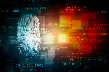 fingerprint scanning technology concept 2d illustration