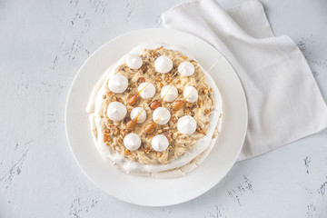 Sticker - Pavlova cake with caramel and almonds