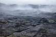 Steaming lava field Krafla volcanic area Myvatn region Northeastern Iceland Scandinavia