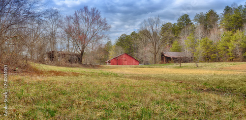 The Low Red Rider Old Red Barn In The Blue Ridge Mountains With