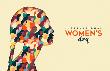 Wall Mural - Womens Day 8th march  indian woman head card