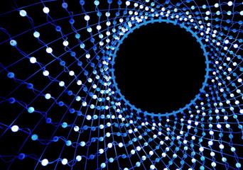 Wall Mural - Colorful lights in a circle shaped net