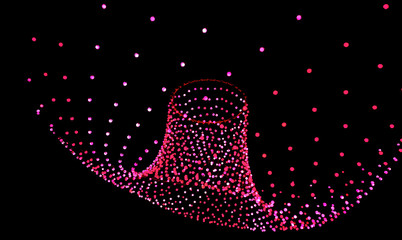 Wall Mural - Colorful lights in a circle shaped net