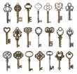 © New Africa - Set of vintage ornate keys on white background