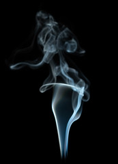 white smoke on the black background.