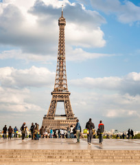 Paris, France - Mayo 17, 2010: View of The Eiffel Tower. Paris is one the most visited city of the World and attracts millions of visitors every year.