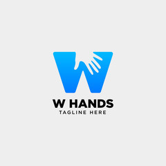 Wall Mural - minimal wletter, initial hand logo template vector illustration icon element