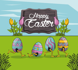 Canvas Print - Happy easter day card