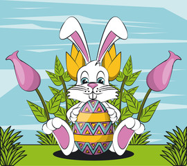 Canvas Print - Easter day cartoon