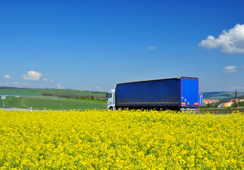 Long heavy truck road transport freight