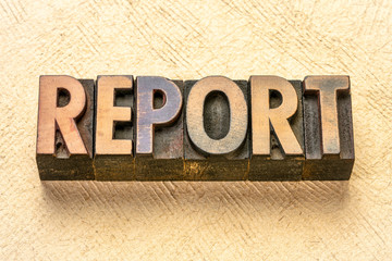 report word in wood type