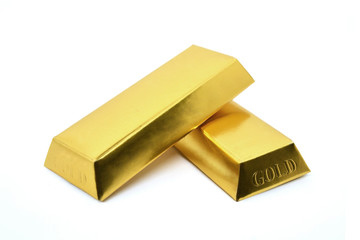 gold bar isolated on white