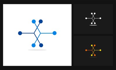 Wall Mural - technology networking icon vector logo