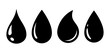 Water drop in flat style set. Vector