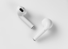 Wireless Headphones On A White Background.