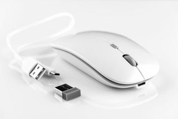 White computer mouse.