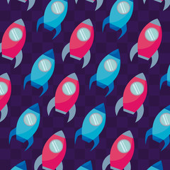 Poster - classic video game rockets pattern