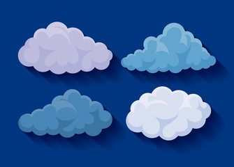 Poster - set of clouds icons