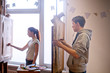 © Cavan Images - Two art students drawing live model