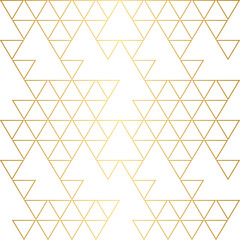 Geometric gold line pattern on white background