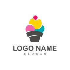 Canvas Print - delicious ice cream logo