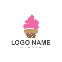 Wall Mural - ice cream logo design template