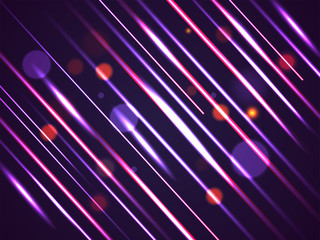 Sticker - Abstract bright motion background with shiny diagonal stripes and bokeh effect.