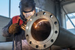 Flat welding flange to the pipe steel