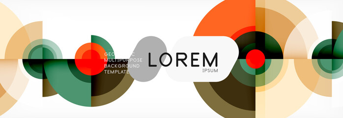 Circle geometric composition abstract background design, cover, template, brochure, flyer.