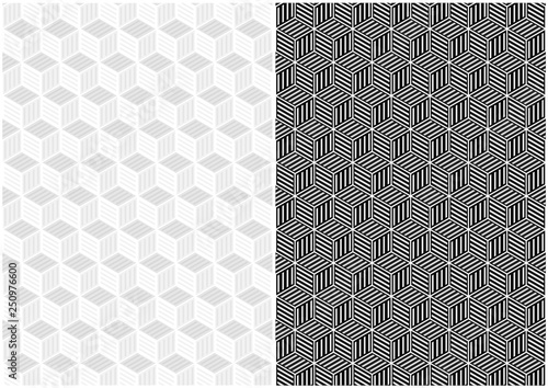 Two Seamless Geometric Pattern Designs - Abstract Background Illustration, Ve...