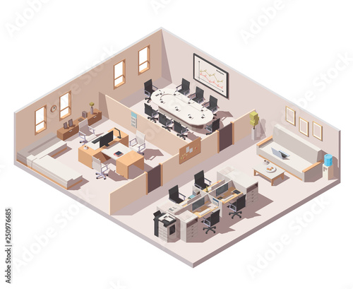 Vector Isometric Corporate Office Interior Ceo Office Conference