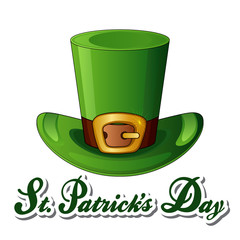 St. Patrick's Day Vector text lettering isolated illustration with hat  on white background