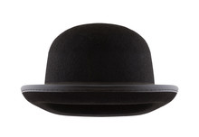 Black Bowler Hat Isolated On White Background