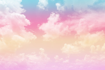 Wall Mural - Cloud and sky with a pastel colored background